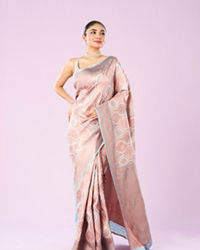 Mohey Women Light Blue Art Silk Saree