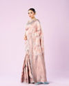 Mohey Women Light Blue Art Silk Saree