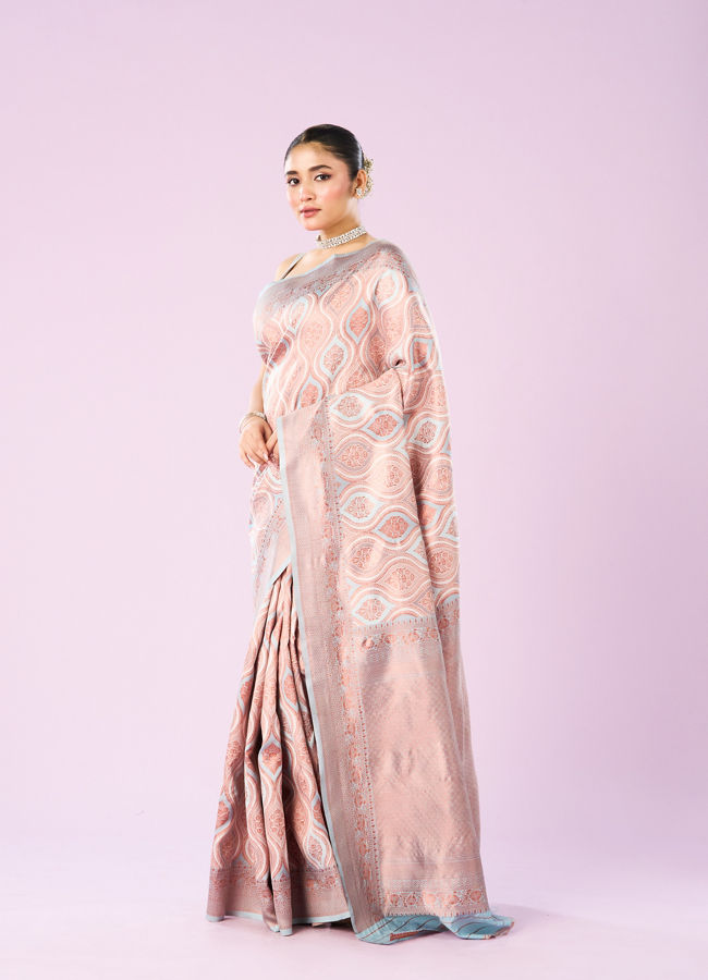 Mohey Women Light Blue Art Silk Saree