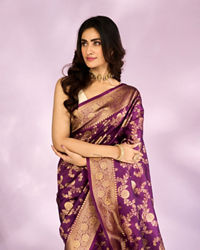 Mohey Women Exquisite Purple Elegance Saree
