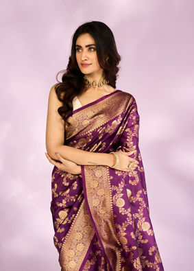 Mohey Women Exquisite Purple Elegance Saree