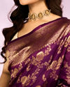 Mohey Women Exquisite Purple Elegance Saree