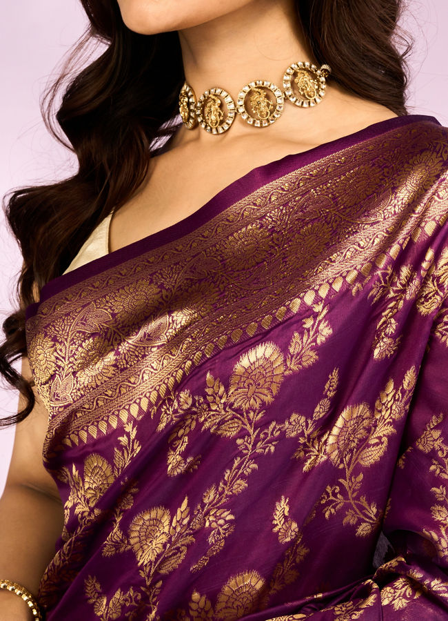 Mohey Women Exquisite Purple Elegance Saree