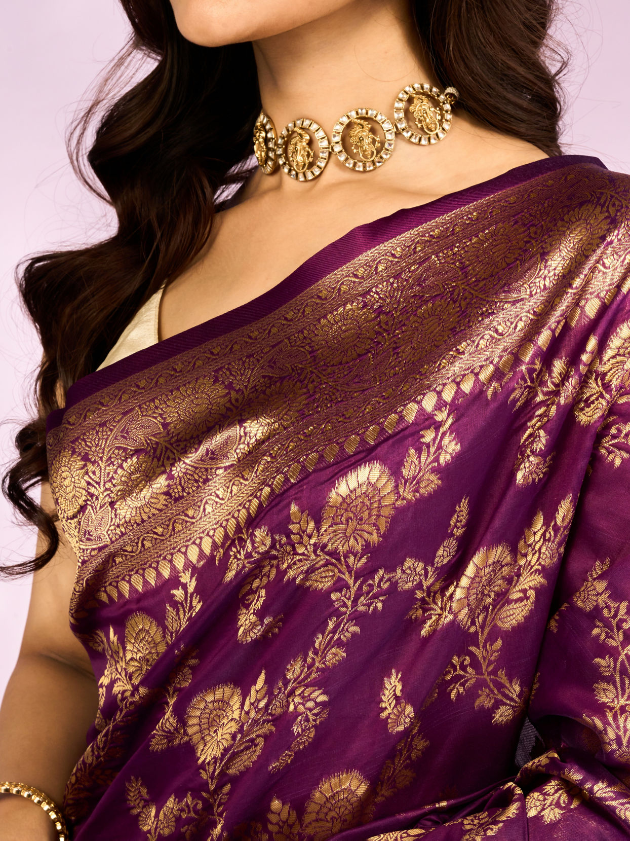 Mohey Women Exquisite Purple Elegance Saree