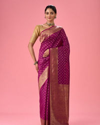 Mohey Women Wine Red Festivity Saree