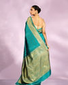 Mohey Women Gleaming Rama Green Silk Saree