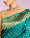 Mohey Women Gleaming Rama Green Silk Saree