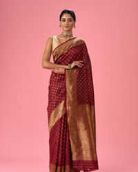 Mohey Women Radiant Rust Red Saree