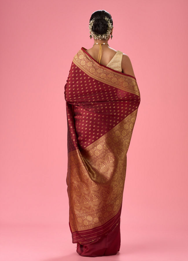 Mohey Women Radiant Rust Red Saree