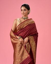 Mohey Women Radiant Rust Red Saree