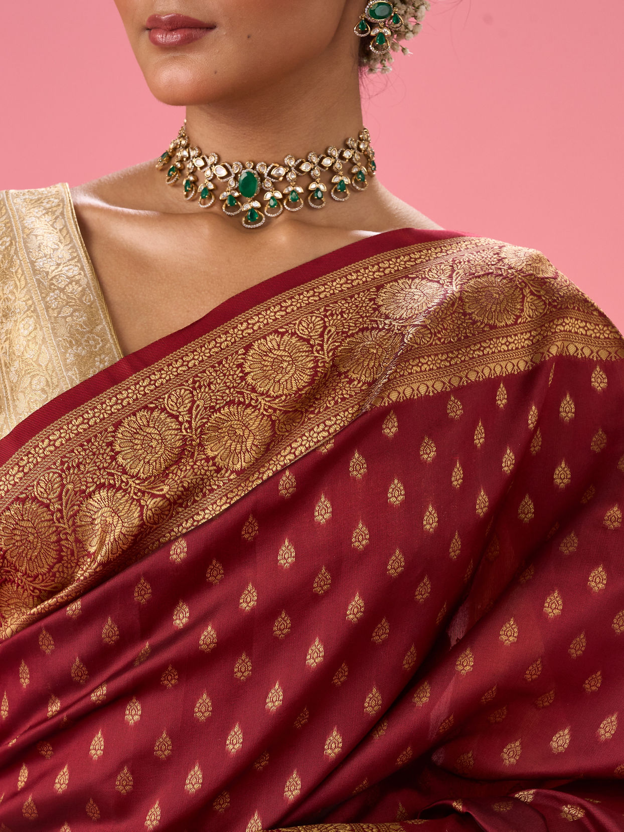 Mohey Women Radiant Rust Red Saree