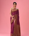 Wine Tint Saree Elegance