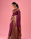 Mohey Women Wine Tint Saree Elegance