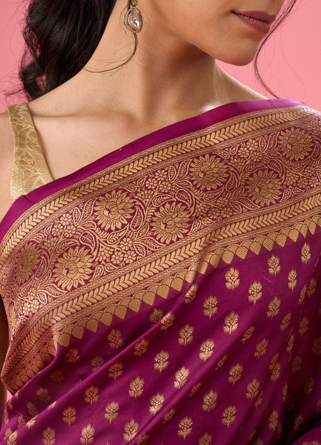 Mohey Women Wine Tint Saree Elegance