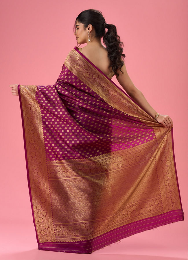 Mohey Women Wine Tint Saree Elegance