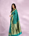 Mohey Women Resplendent Rama Green Saree