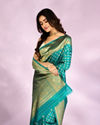 Mohey Women Resplendent Rama Green Saree