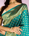 Mohey Women Resplendent Rama Green Saree