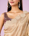 Mohey Women Fawn Chinon Elegance Saree