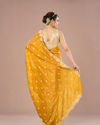 Mohey Women Radiant Mustard Yellow Chinon Saree