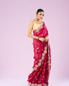 Mohey Women Royal Rani Organza Saree