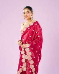 Mohey Women Royal Rani Organza Saree
