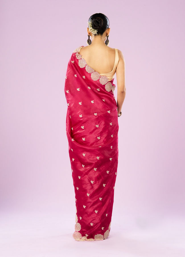 Mohey Women Royal Rani Organza Saree