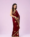 Mohey Women Maroon Majesty Silk Saree