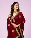 Mohey Women Maroon Majesty Silk Saree