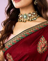 Mohey Women Maroon Majesty Silk Saree