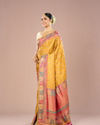 Mohey Women Mustard Yellow Satin Saree