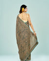 Mohey Women Elegant Rama Green Georgette Saree