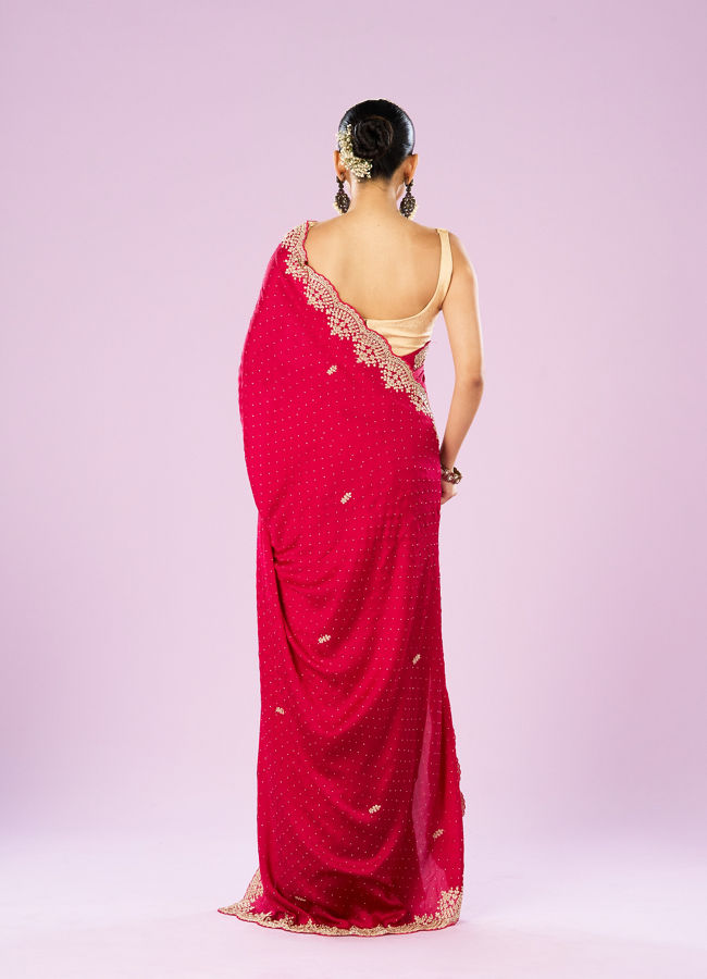 Mohey Women Radiant Rani Pink Saree