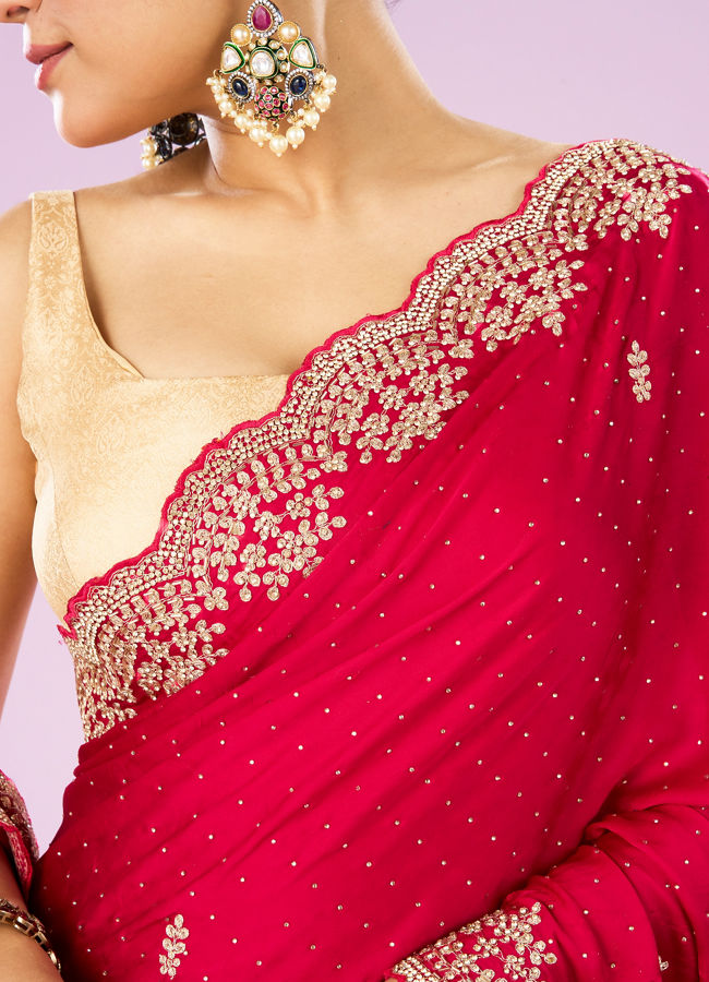 Mohey Women Radiant Rani Pink Saree