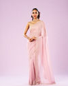 Elegant Pink Organza Saree