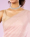 Mohey Women Elegant Pink Organza Saree