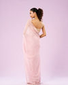 Mohey Women Elegant Pink Organza Saree