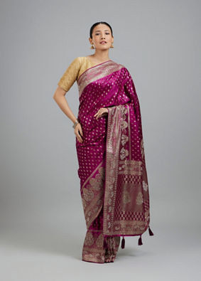 Mohey Women Wine Elegance Saree