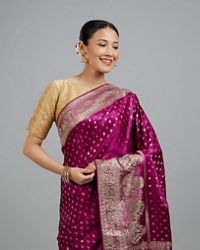 Mohey Women Wine Elegance Saree