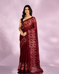 Mohey Women Maroon Majesty Saree