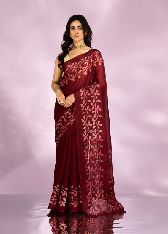 Mohey Women Maroon Majesty Saree