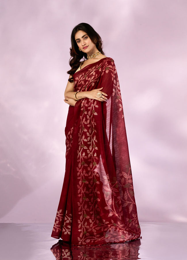 Mohey Women Maroon Majesty Saree