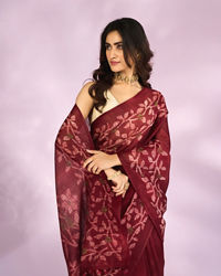 Mohey Women Maroon Majesty Saree