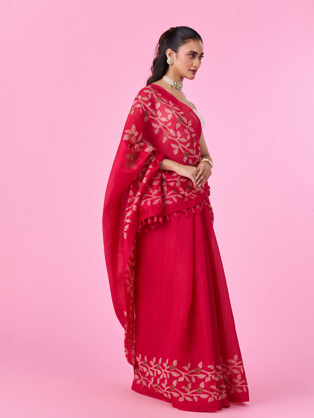 Mohey Women Radiant Pink Gifting Saree