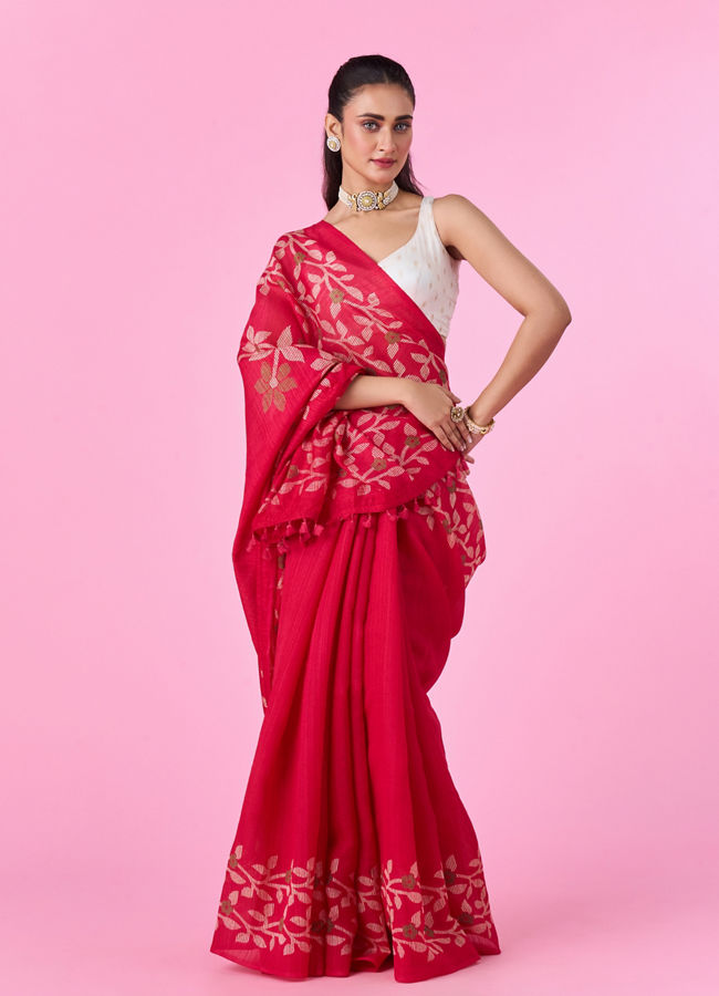 Mohey Women Radiant Pink Gifting Saree