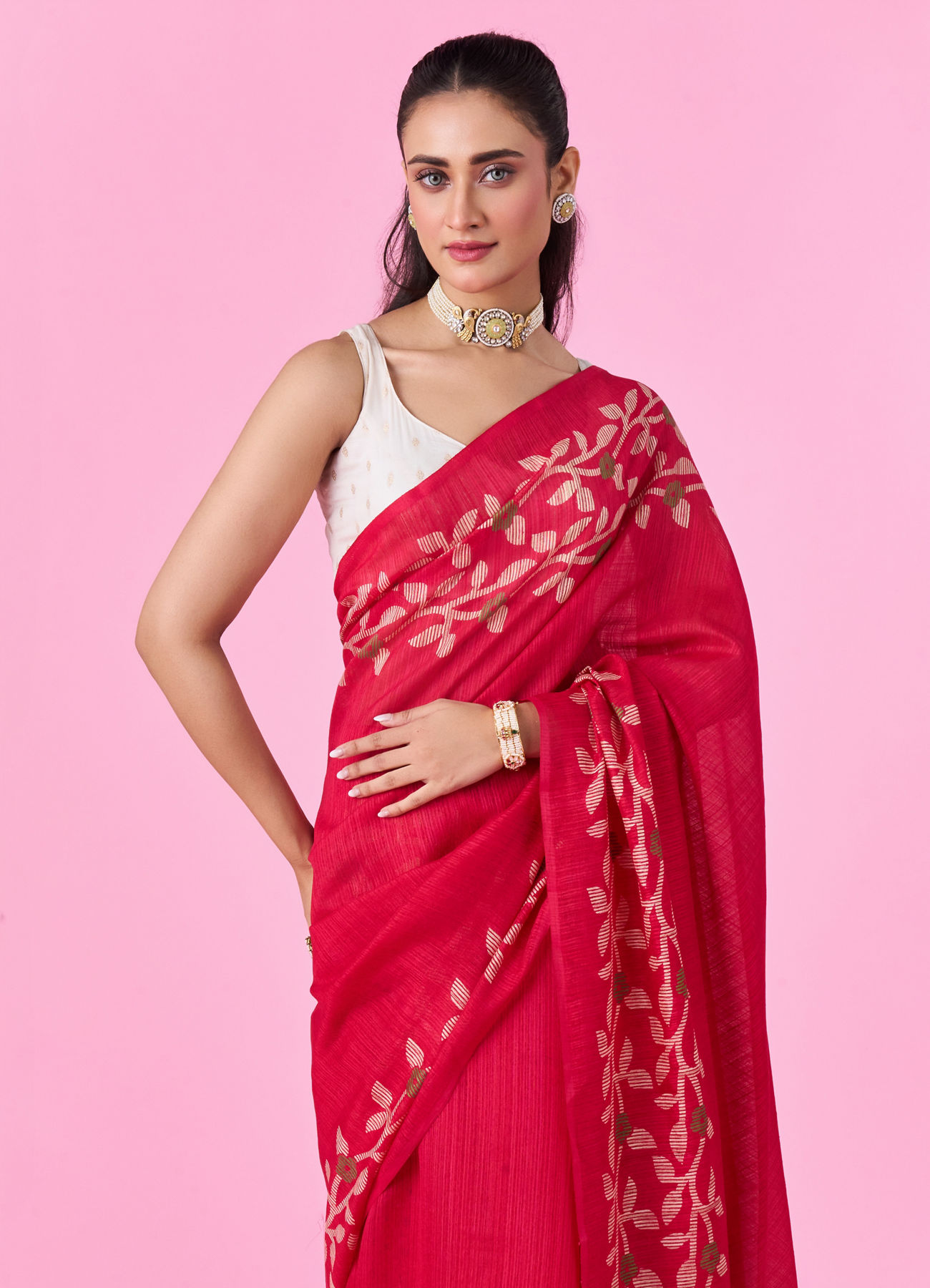 Mohey Women Radiant Pink Gifting Saree