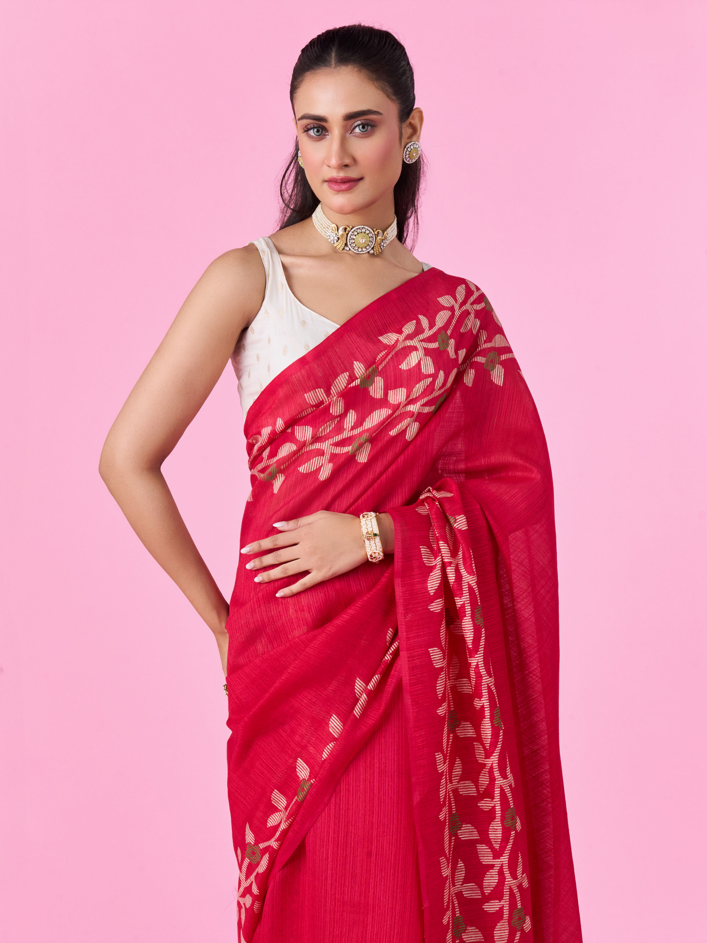 Mohey Women Radiant Pink Gifting Saree