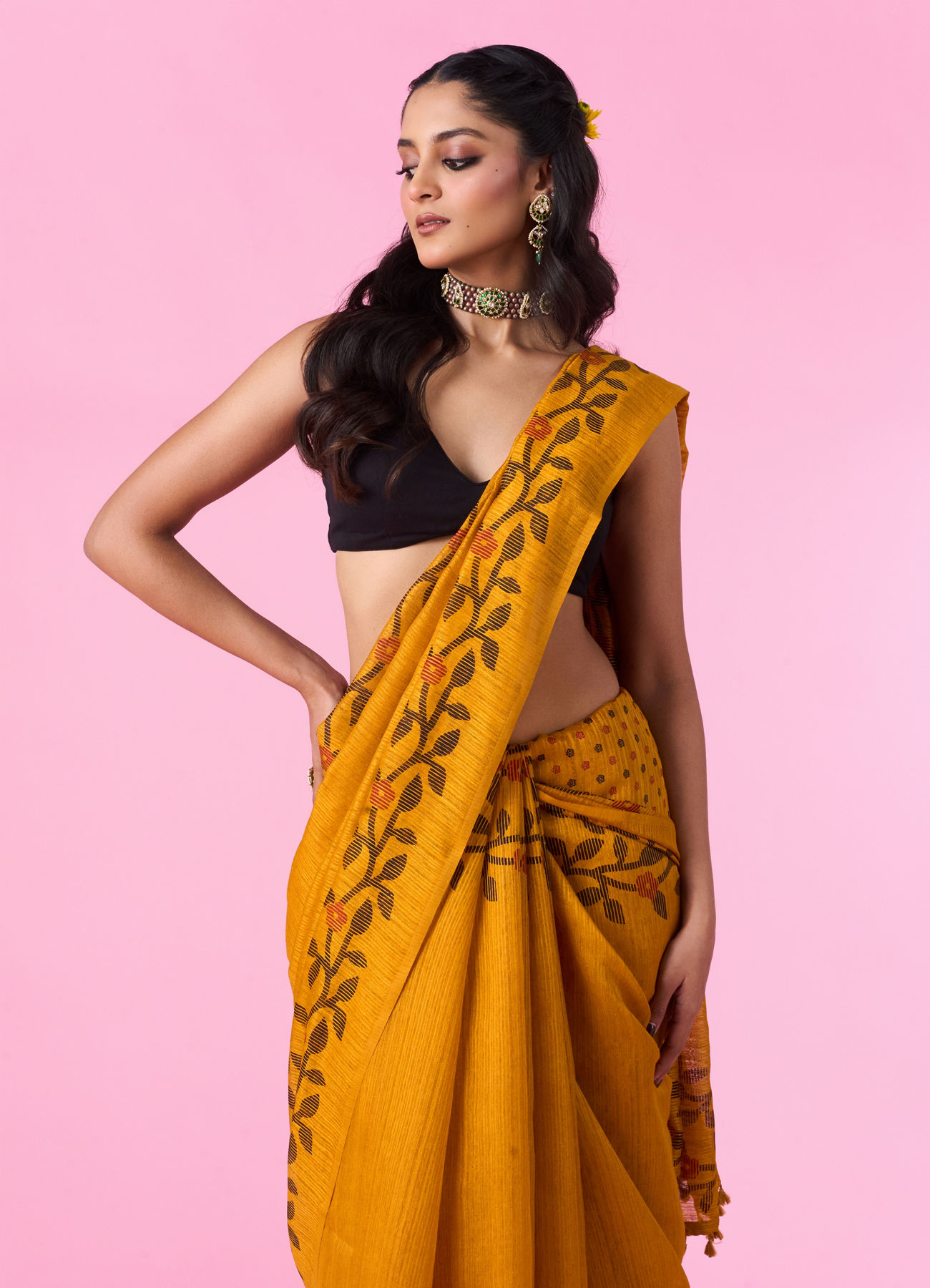 Mohey Women Sunset Glow Festive Saree