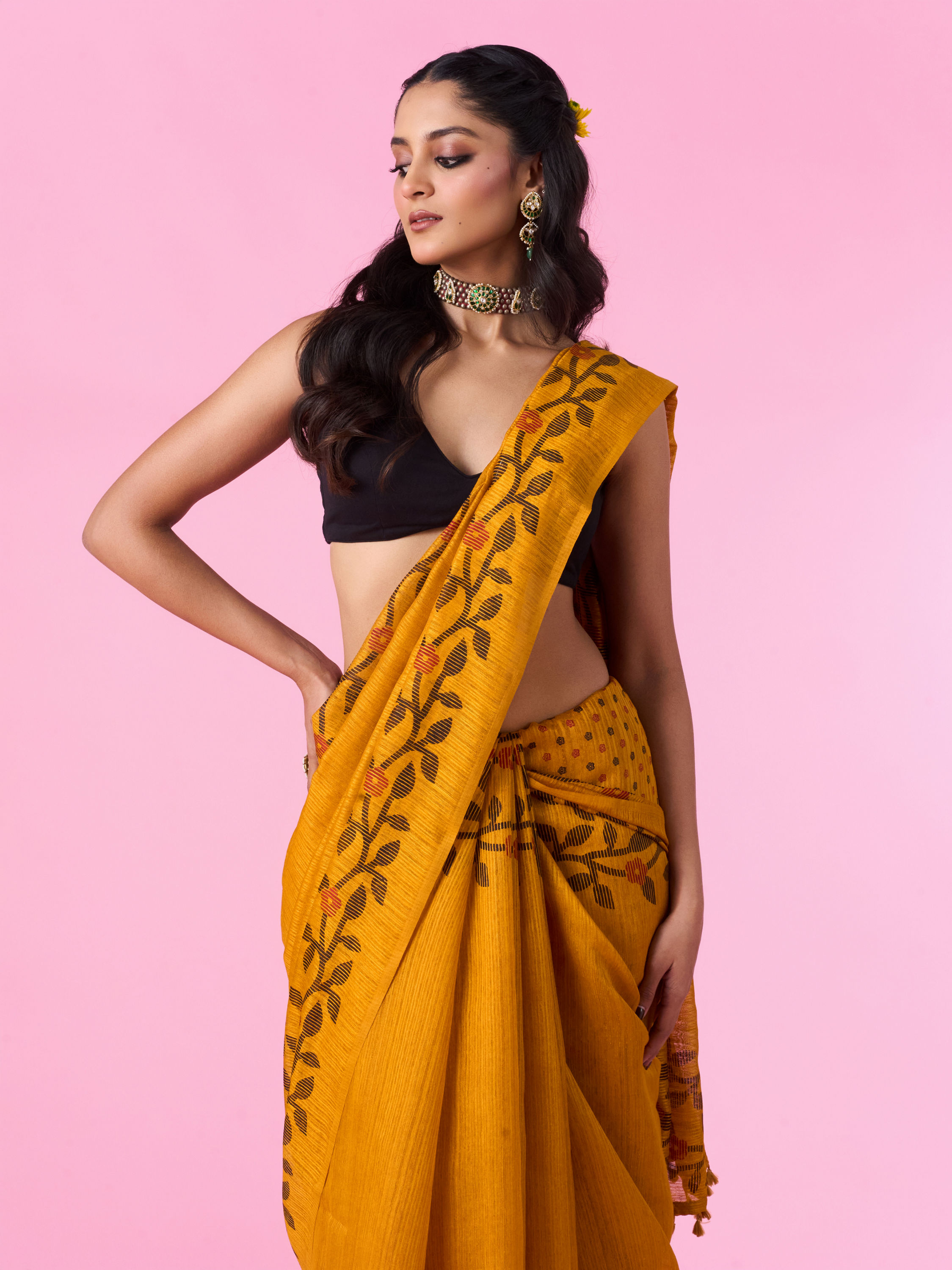 Mohey Women Sunset Glow Festive Saree