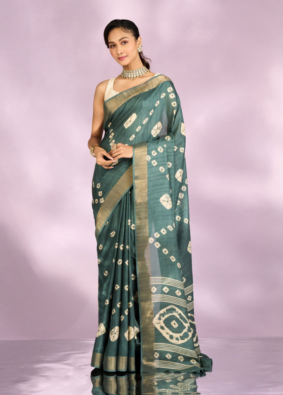 Mohey Women Sea Green Elegance Saree